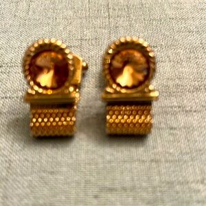 Vintage Swank jeweled mesh cuff links